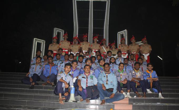 Service at Shaheed Minar on International Mother Language Day.
