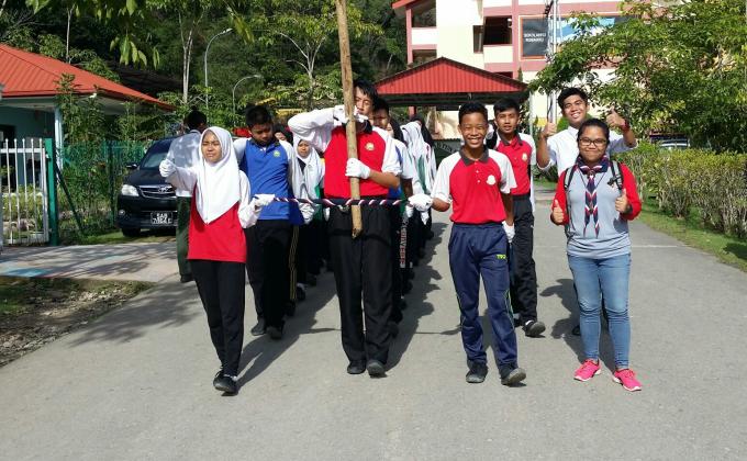 Latihan kawad Pengakap 17 Daerah Penampang
