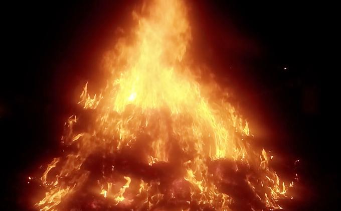 Holi Celebration in Old Age Home by Scouts