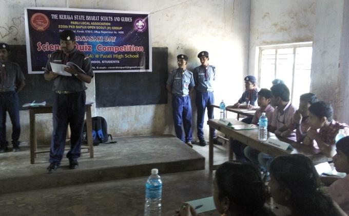 Roverden parli Rover scouts conducted Science quiz competition on aug 9 nagasaki day