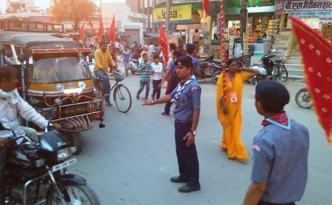 Service in Salasar Balaji Mela
