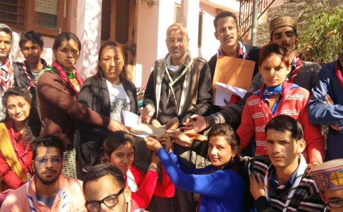 Project - "SAMARTH" - Donating money, other articles and closing the project in connection with Celebrating International Peace Month Sept 2015