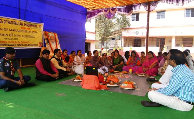 Giving Service in our College celebrating MAHARISHI JAYANTI