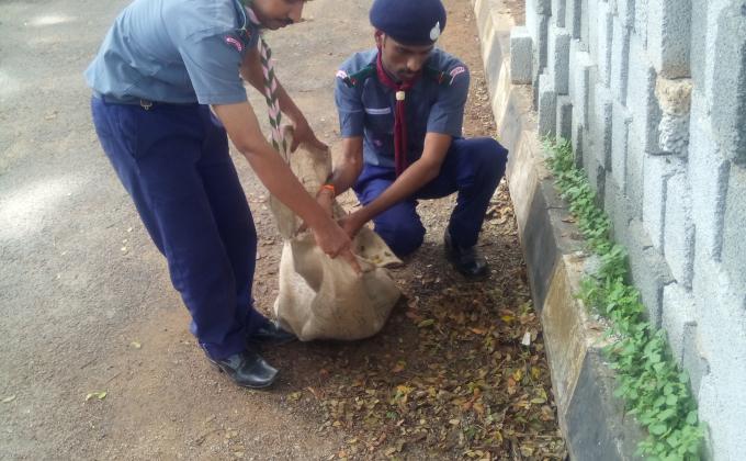 Community service at The bharat Scouts & Guides State Headquarters Bangalore
