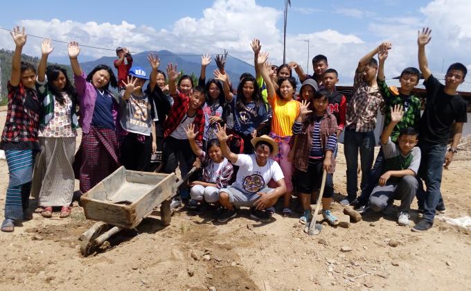 Labour contribution in Construction of Stupa of Many Doors