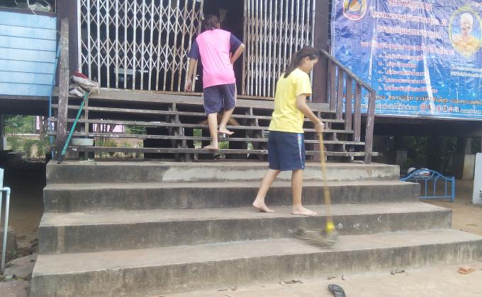 ทำความสะอาดวัด