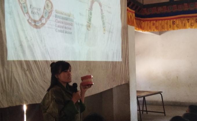 Health talk to YCS students by Dentist 