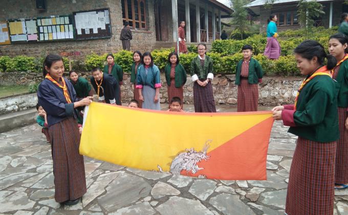 Scouts help create awareness on the importance of national flag
