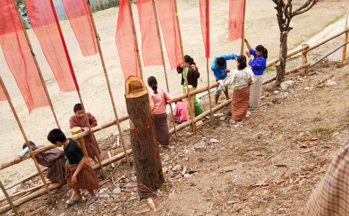 Hosted 108 prayer flags 