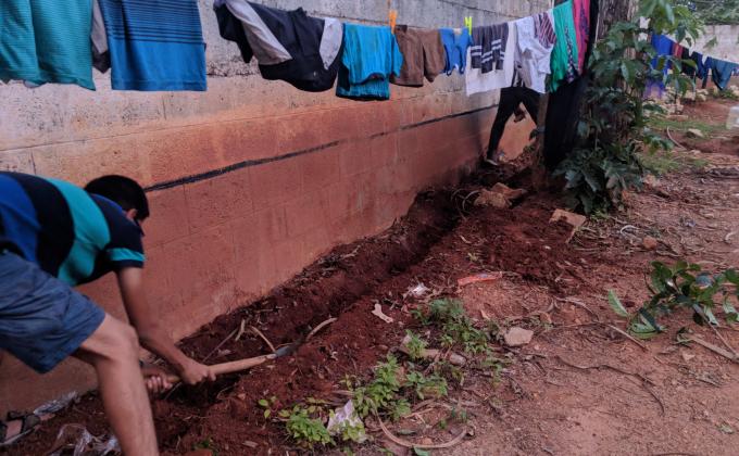Change of water line from borewell to rest room