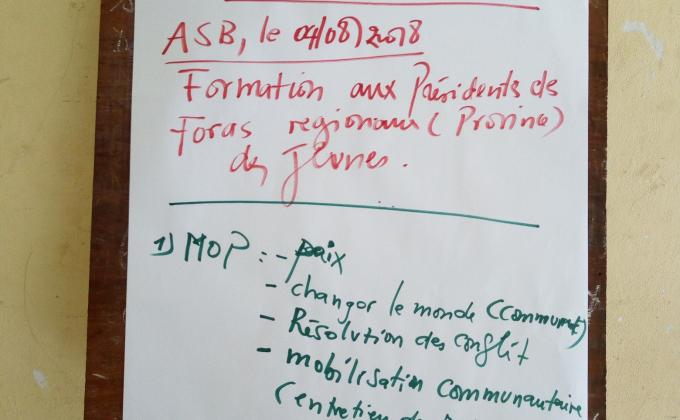 Formation des Présidents régionaux des Foras des jeunes 