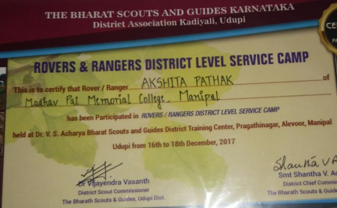 District level Rover & Ranger service camp