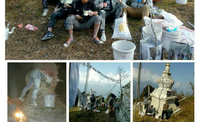 4th Phase 108 Chorten White-Washing Project