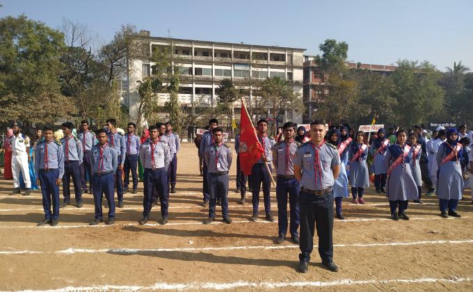 Govt. Bangla college rovers celebrating Independence day