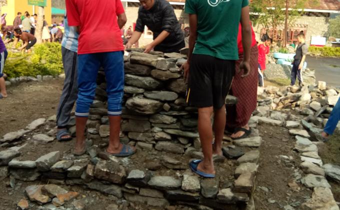 Flower gardens in school