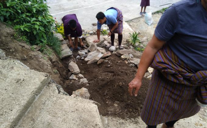 construction of footpath...
