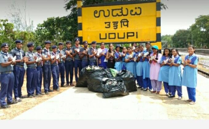 35th month of cleanliness drive program at Udupi Railway Station 