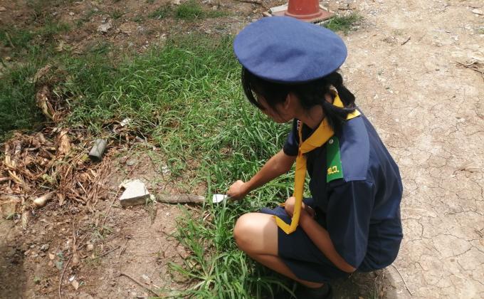 ช่วยเก็บขยะในสถานศึกษา​วันที่​14​สิงหาคม​2562