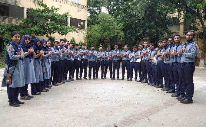 Messenger of Peace Day Celebration by Jagannath University Rover Scout Group, Bangladesh scouts.