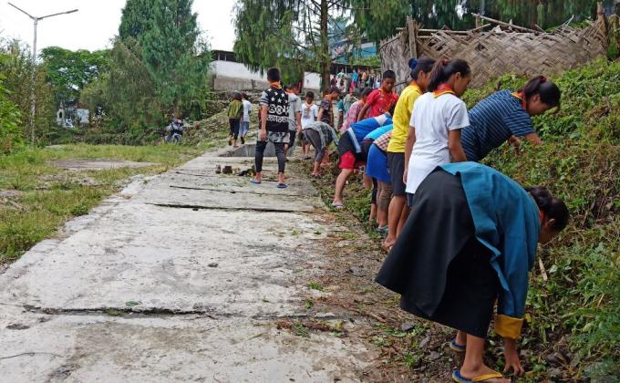Cleaning School Compound for Dengue Prevention