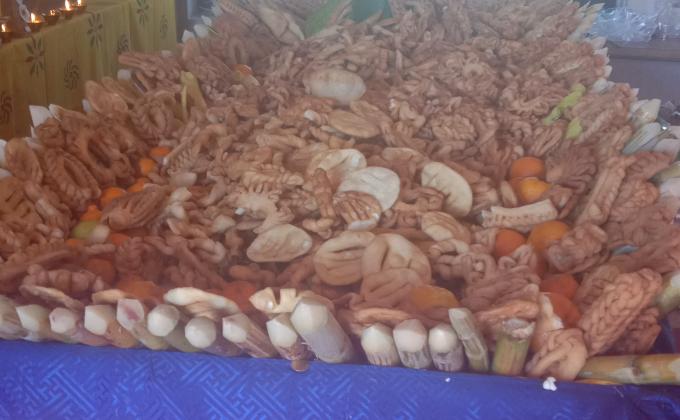  Offering of plastic free Tshok( Locally made Biscuit) during School Rimdo(annual ritual).