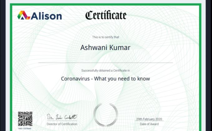 Done Online Study on Coronavirus