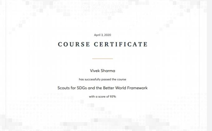 E Learning Course on Scouts for SDGs and the Better World Framework.