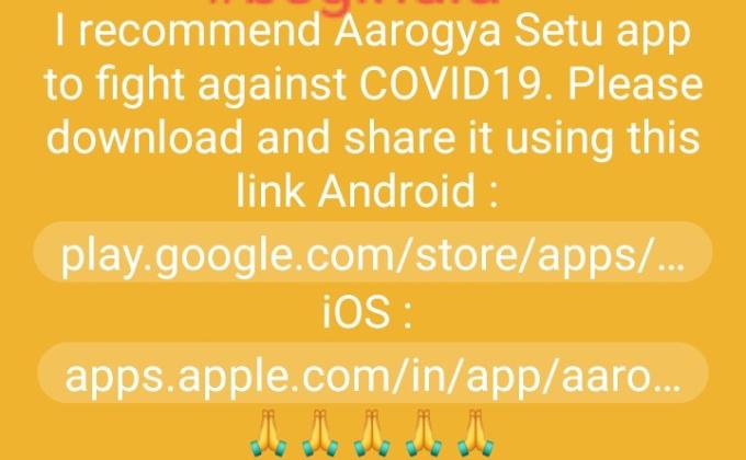 Aarogya Setu App to fight against Covid19.