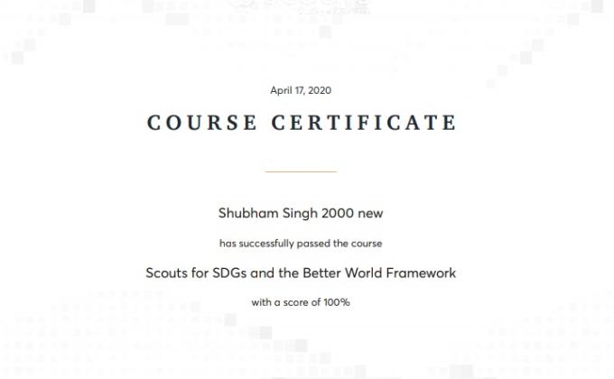 E - LEARNING COURSE ON SDGs