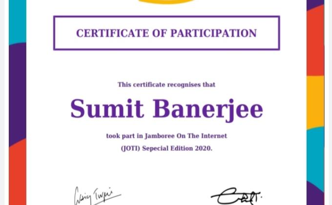 Joti Certificate 