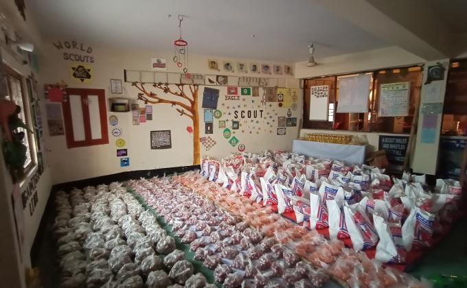 Distribution of food among the poor