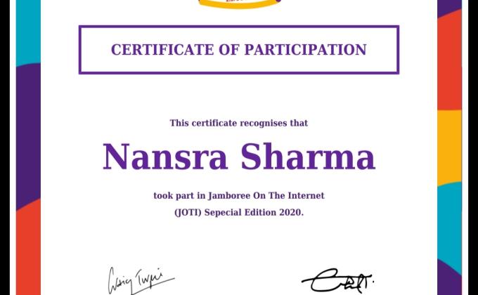  I took a part in jamboree on the internet  online(Joti) special edition 2020