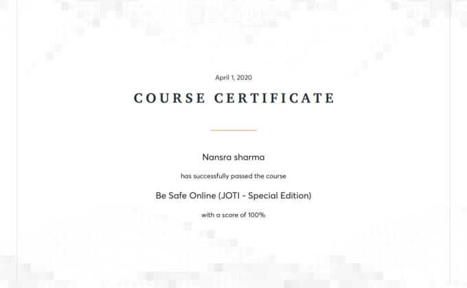 BE Safe Online Course 