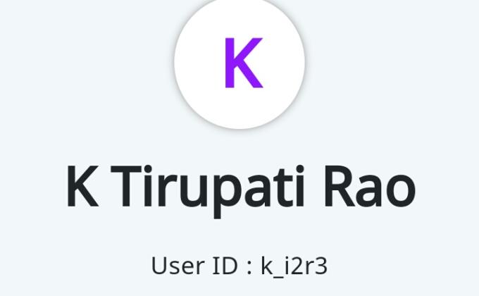 K TIRUPATI RAO 