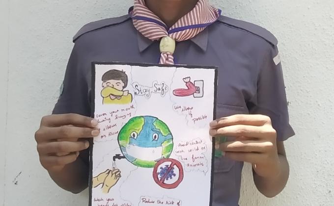 Coronavirus awarness drawing