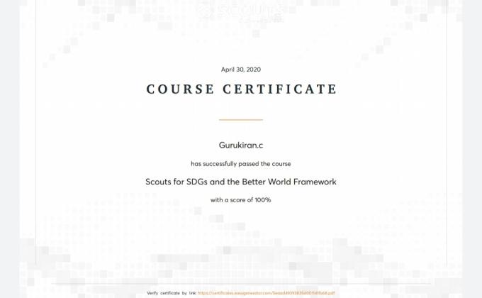 Gurukiran course certificate