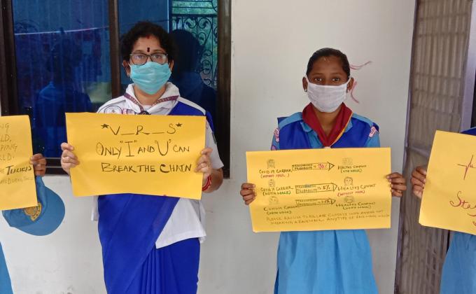 ##challenge A, 4##VISIBILITY ##AWARENESS THROUGH POSTERS ON COVID 19##