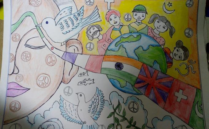 udaan-wings of hope 
the challenge no 1 world peace is possible . in this challenge I draw a picture the future of peace world I want to see .