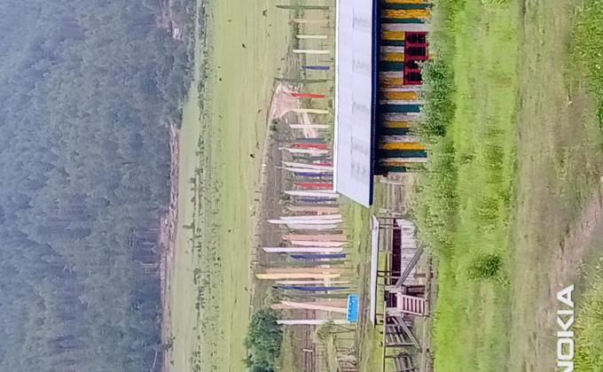 Hosting of luck prayer flag.