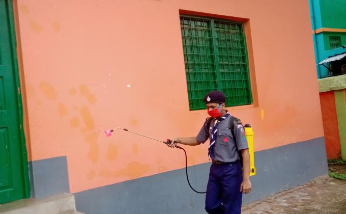 Sanitization program of our School Premises on 14th and 15th August,2020