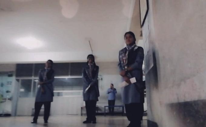 নির্বাচন এ দায়িত্বরত স্কাউটরা।