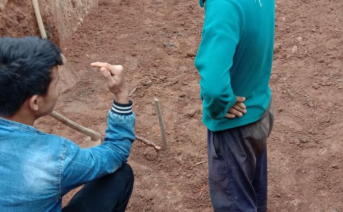 Helping tashidingkha central school to build waste disposal  