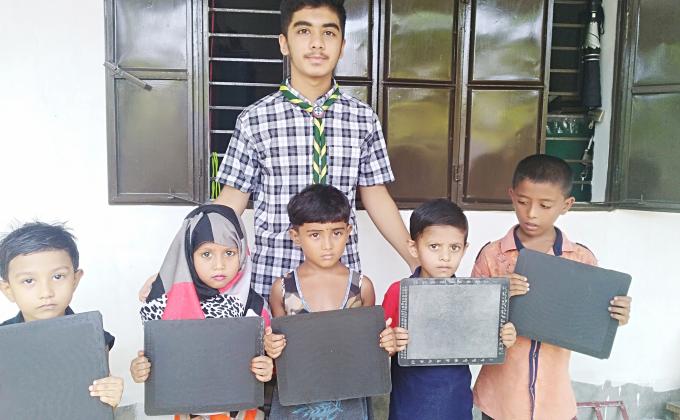 Distribution of educational materials to poor children