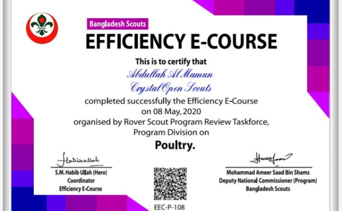 ' মুরগী পালন বিষয়ক দক্ষতা অর্জন ই-কোর্স ' আয়ােজনে রােভার স্কাউট প্রােগ্রাম রিভিউ টাস্কফোর্স,প্রােগ্রাম বিভাগ,বাংলাদেশ স্কাউটস