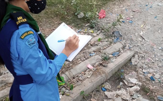 "প্লাস্টিক  টাইড টার্নার চ্যালেঞ্জ ব্যাজ" 
★নেতৃত্ব  পর্যায় 
ধাপঃ সমাজ সেবা ও সমাজ উন্নয়ন(ব্যানার, প্ল্যাকার্ড ও পোস্টার দিয়ে প্লাস্টিকের ক্ষতিকর প্রভাব নিয়ে  সচেতন করা এবং প্লাস্টিক ব্যবহার এর জরিপ ও বর্জ্য এর অনুমান
 