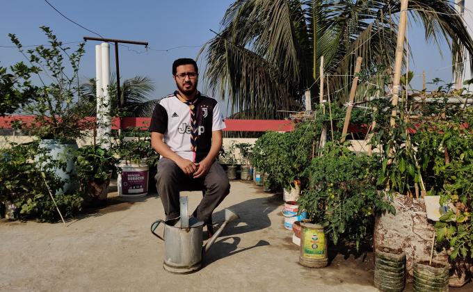 Vegetable garden on the roof using plastic alternatives