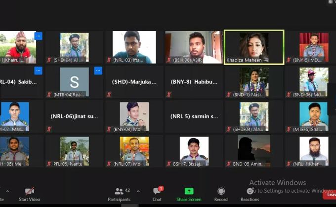  2nd day
Online opinion exchanges meeting on Earth Tribe

Champions for nature 

Erath Tribe 
Bangladesh Scouts 

#earthtribe
Bangladesh Scouts
Happy Scouting