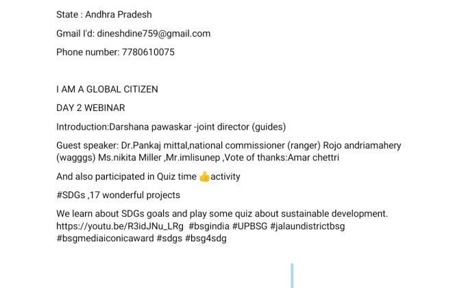 I am global citizen day 2 report