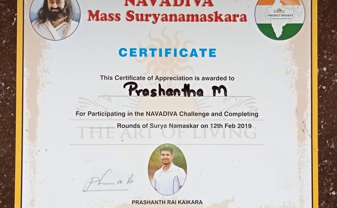 Navadiva  mass suryanamaskara  yoga program