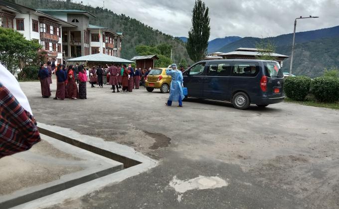covid 19 checkup done at Motithang Higher Secondary School
